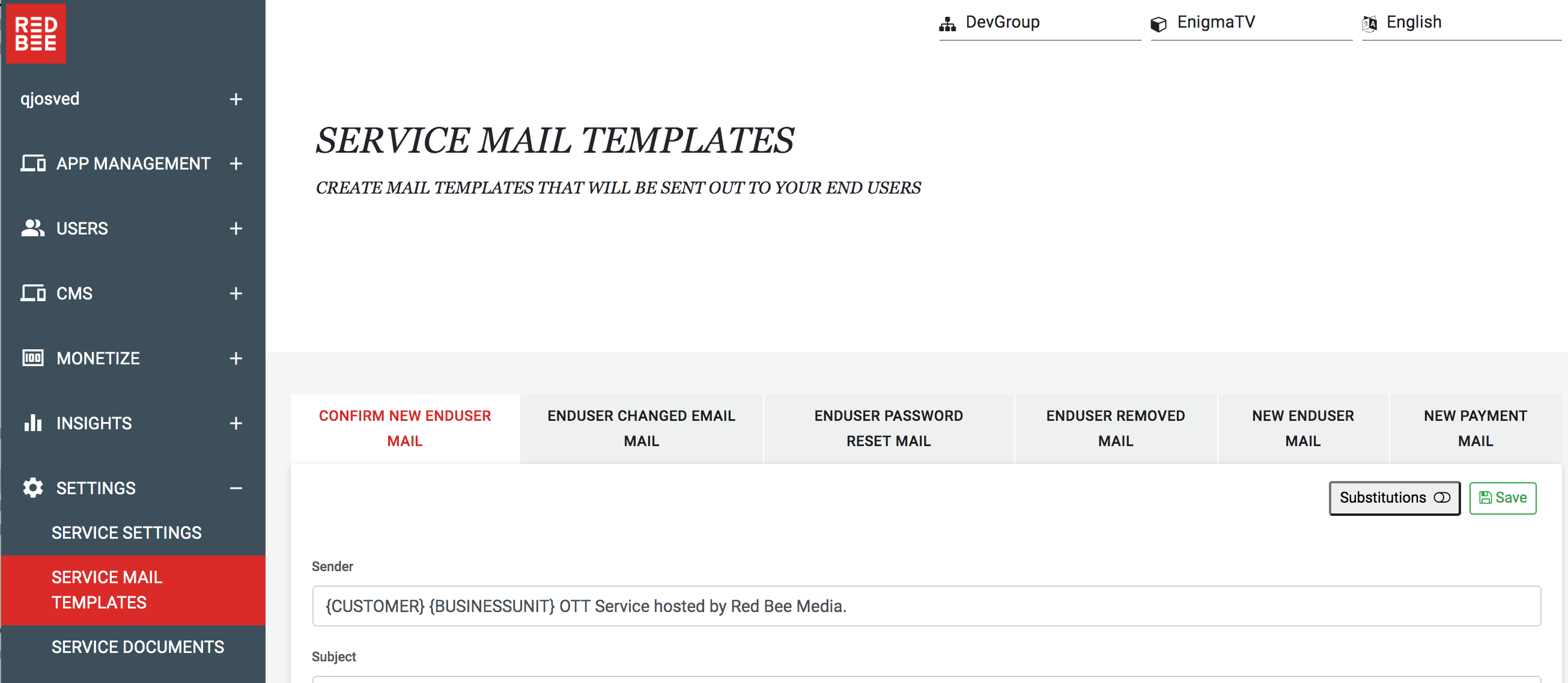 Customer Portal Mail Templates