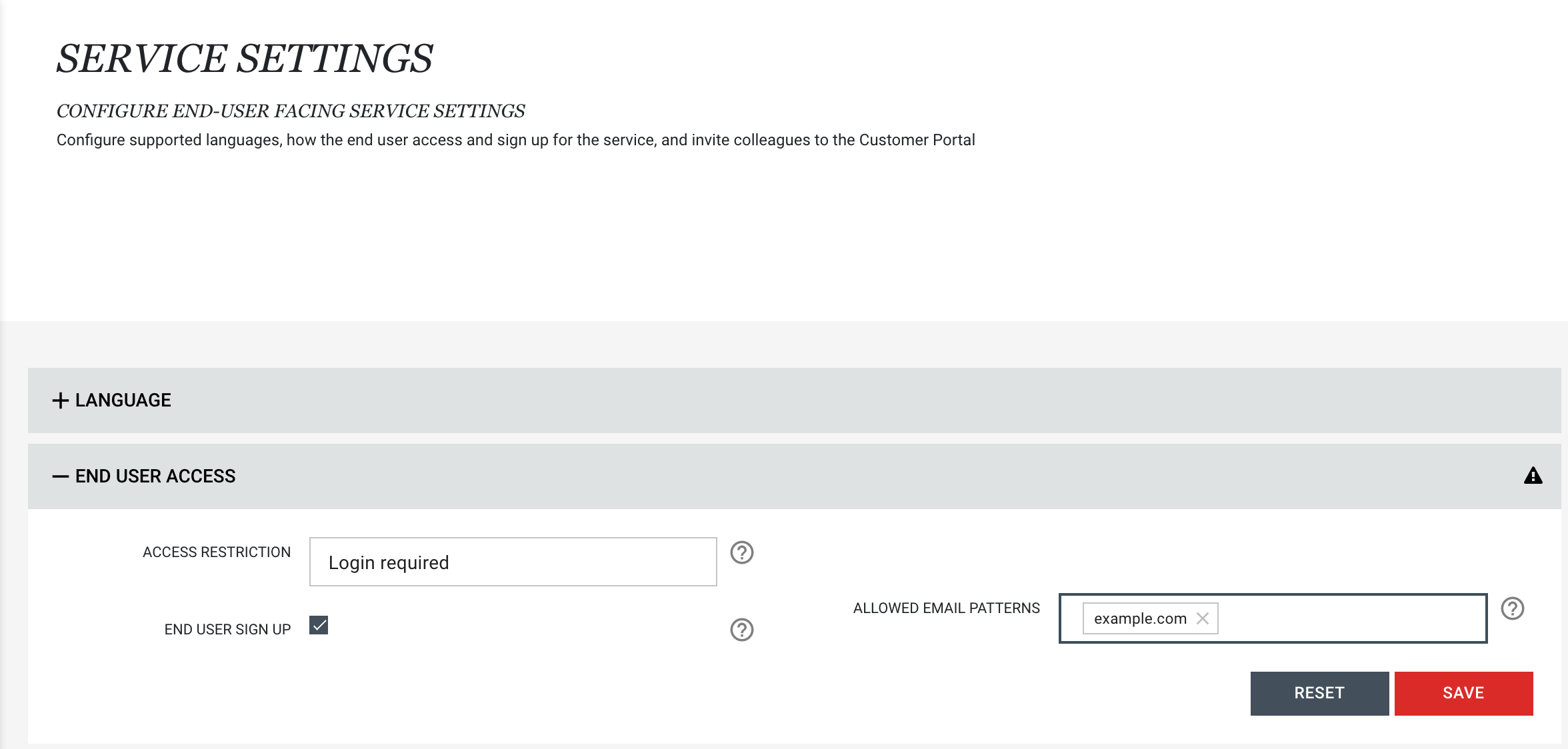Customer Portal End User Access - Login is Required