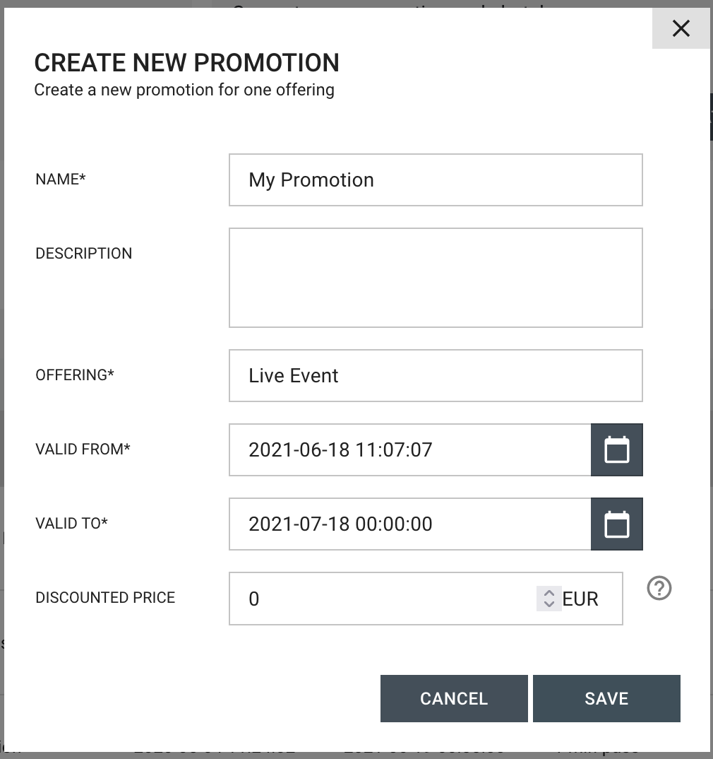Create Promotion